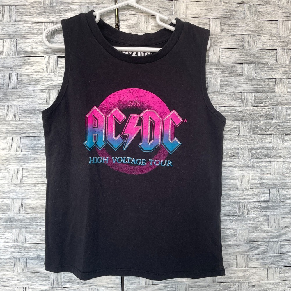 Kids AC DC High‎ Voltage Tour Tank Top Black Size 11 12